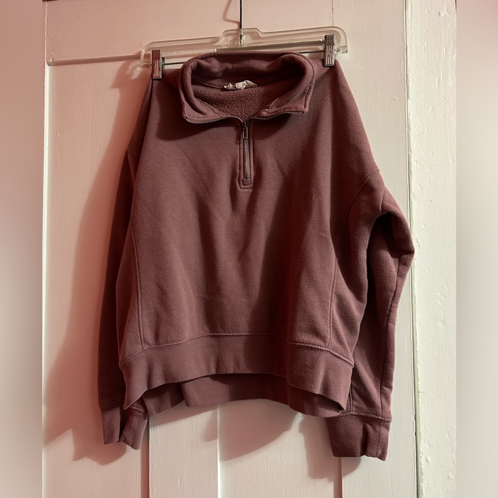 Pink Medium Hippie Rose Cropped Quarter Zip